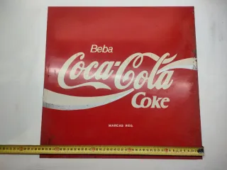 Cartel Coca-Cola Metal Años 70/80
