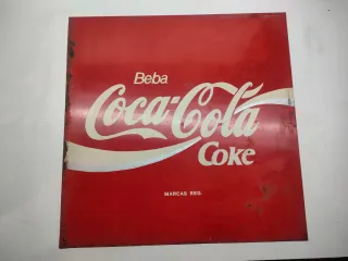Cartel Coca-Cola Metal Años 70/80