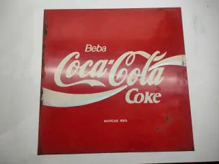 Cartel Coca-Cola Metal Años 70/80