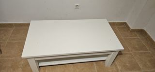 Mesa de centro blanca de madera