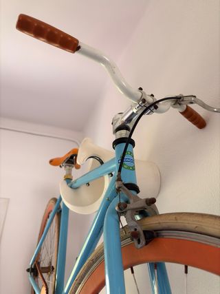Bicicleta Fixie Green Way Azul/Naranja