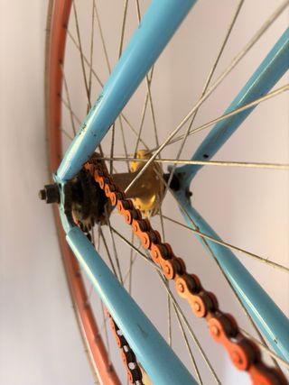 Bicicleta Fixie Green Way Azul/Naranja