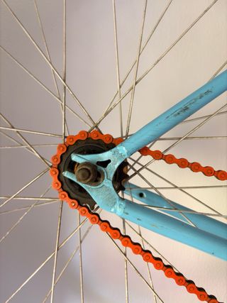 Bicicleta Fixie Green Way Azul/Naranja