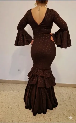 Traje de Flamenca Marrón Lunares TODAS LAS TALLAS