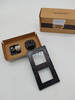 TAWOIA Enchufe Schuko, 1 compartimento con 1/2 ordenador RJ45 Cat6 Internet enchufe y 1/2 USB (2,4 A), marco de cristal empotrad