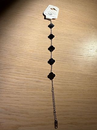 Bracciale Stile Van Cleef Rosa Argento