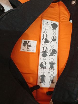 Mochila Portabebés BabyBjörn Negra Naranja