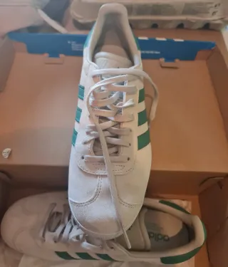 Adidas Gazelle Blancas y Verdes Talla X