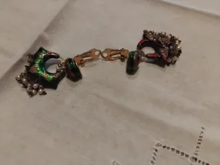 Orecchini vintage oro e rossi