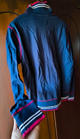 Cardigan blu, Ascot Sport con zip, cotone 100%