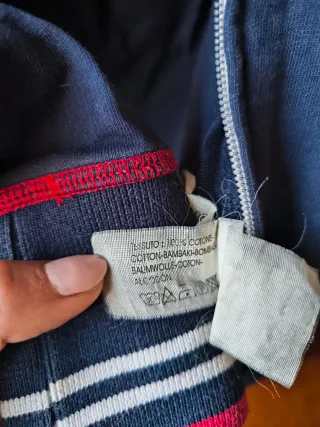 Cardigan blu, Ascot Sport con zip, cotone 100%