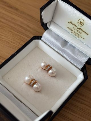 Pendientes Oro y Perlas Javier Alvarez