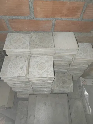 Lote más de 400 azulejos vintage 70s floral