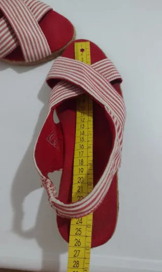 Sandalias mujer rojas y blancas numero 40