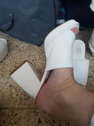 Zapato tacón plataforma blanco Bossanova