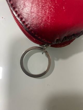 Monedero/Llavero Oso Piel Rojo y Marrón