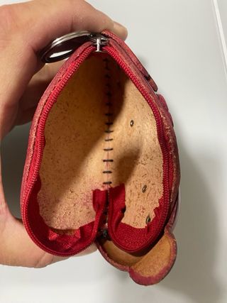 Monedero/Llavero Oso Piel Rojo y Marrón