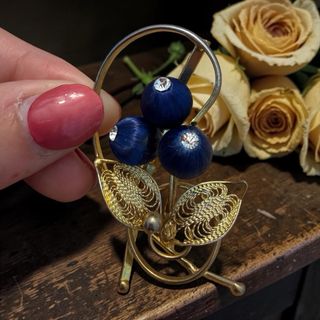 Spilla vintage filigrana con ribes anni 50 60