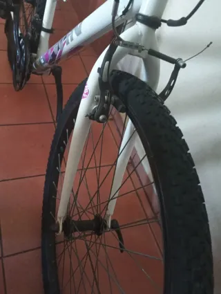 Bicicleta de montaña blanca