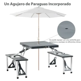 Mesa Maleta Camping Plegable