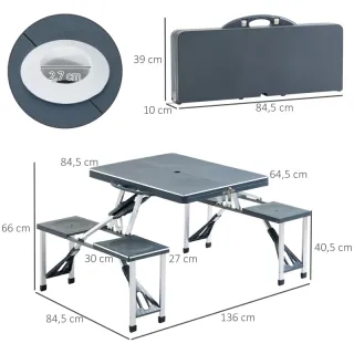 Mesa Maleta Camping Plegable