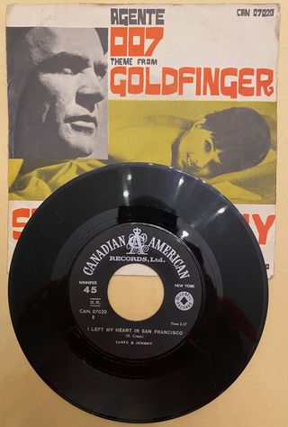 45 giri Santo & Johnny - Goldfinger 1965