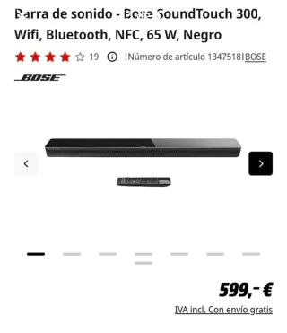 SISTEMA DE SONIDO BOSE: - BARRA Y SUBWOOFER -