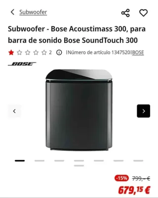SISTEMA DE SONIDO BOSE: - BARRA Y SUBWOOFER -