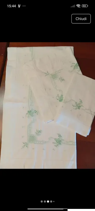 Nuovo, Balza lenzuolo e 2 federe ricamate