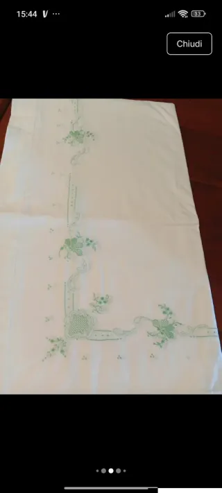 Nuovo, Balza lenzuolo e 2 federe ricamate