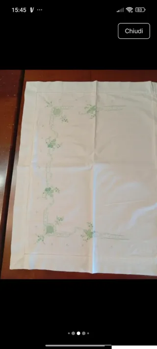 Nuovo, Balza lenzuolo e 2 federe ricamate