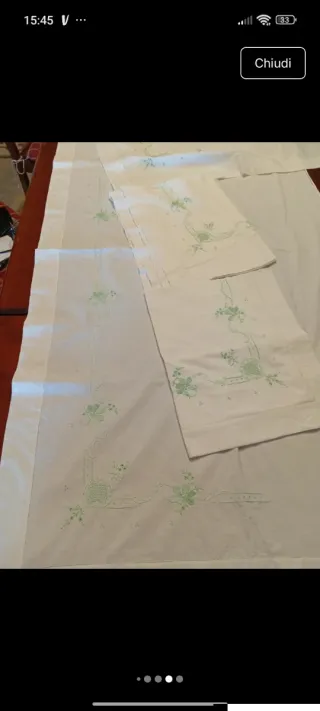 Nuovo, Balza lenzuolo e 2 federe ricamate