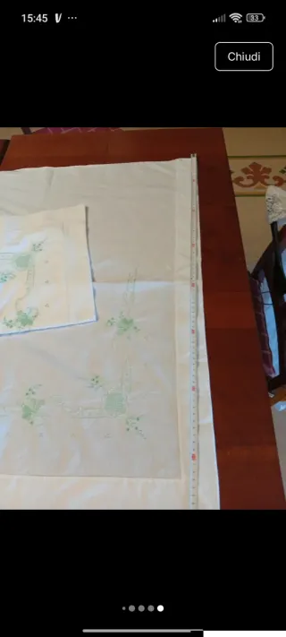 Nuovo, Balza lenzuolo e 2 federe ricamate