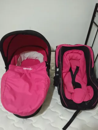 Carro de bebé 3 en 1 rosa