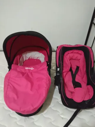 Carro de bebé 3 en 1 rosa