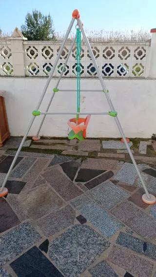 Columpio infantil evolutivo verde y naranja