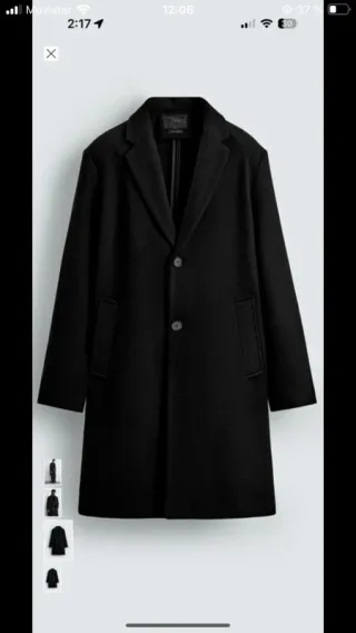 Abrigo largo Zara Man Negro