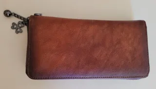 Portafoglio similpelle zip fiori