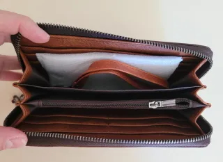 Portafoglio similpelle zip fiori