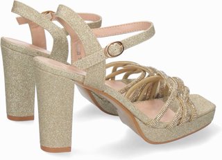 Tacones dorados brillo