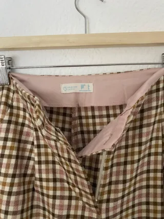 Pantalón de pinzas cuadros Primark 36