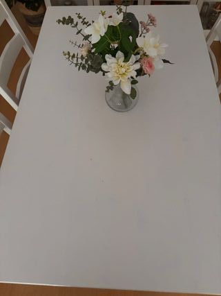 Mesa y 4 Sillas Ikea Blancas