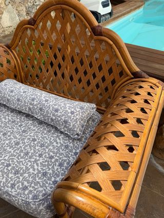 Sillones de ratán natural con cojines alta calidad