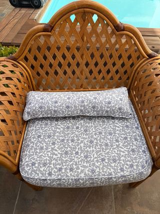 Sillones de ratán natural con cojines alta calidad