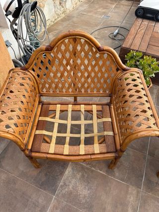 Sillones de ratán natural con cojines alta calidad