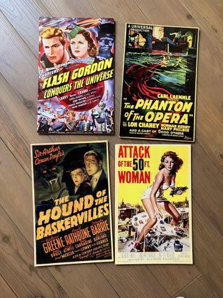 Lote 4 Posters Cine Clásico montados en PVC