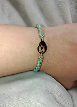 Pulsera Madre o Mamá Oro y Turquesa