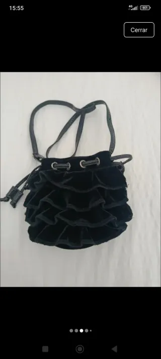 Bolso bombonera negro terciopelo