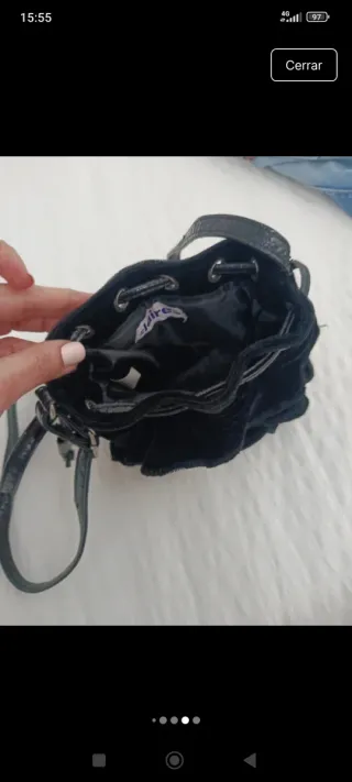 Bolso bombonera negro terciopelo
