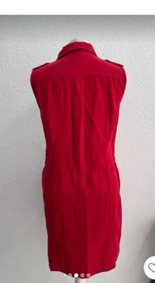 Vestido Massimo Dutti Rojo Sin Mangas